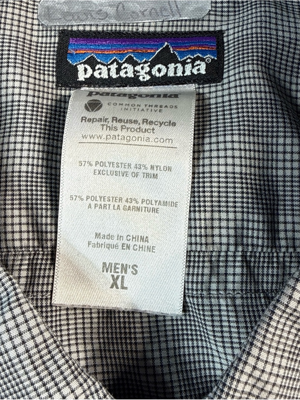 Patagonia Men’s Black & White Micro-Check Button-Down Shirt